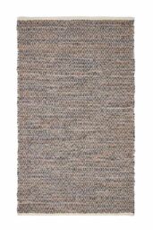 Homescapes Real Leather Handwoven Diamond Pattern Rug in Brown - Size: 150 cm x 240 cm - thumbnail 2