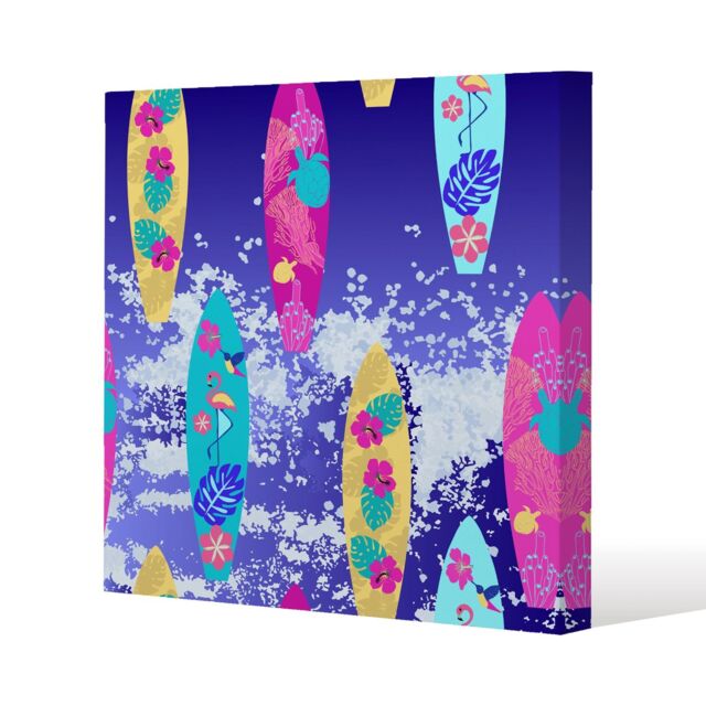 Benjamin Tate Design Tropical Surf (Canvas Print) / 127 x 127 x 4cm in Natural - Size: 127 x 127 x 4 cm - image 1