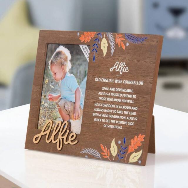 History & Heraldry Personalised Kids Picture Frame - Alfie in Brown