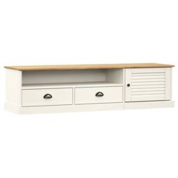 Berkfield Home TV Cabinet VIGO White 156x40x40 cm Solid Wood Pine - Size: 156 x 40 x 40 cm - thumbnail 3