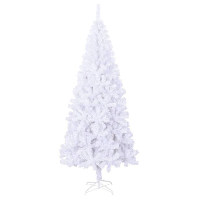 Berkfield Home Artificial Christmas Tree with Steel Stand 210 cm 910 Branches in White - image 1