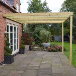 Rutland County Garden Furniture Ltd Wall Mounted Box Pergola - L300 x W300 x H270 cm - Light Green - thumbnail 2