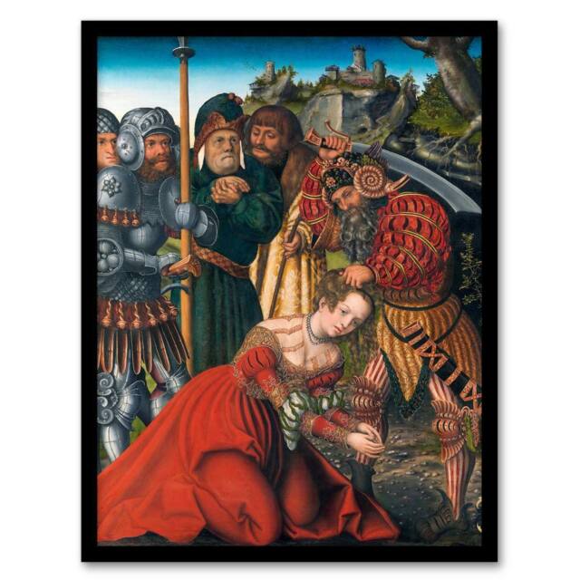 Artery8 Lucas Cranach The Martyrdom of Saint Barbara Framed Wall Art Print - Size: A4 - image 1