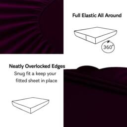 "Homes-Linen Extra Deep 16""/40cm Polycotton Easy Care Fitted Sheet in Plum - Size: Single" - thumbnail 2