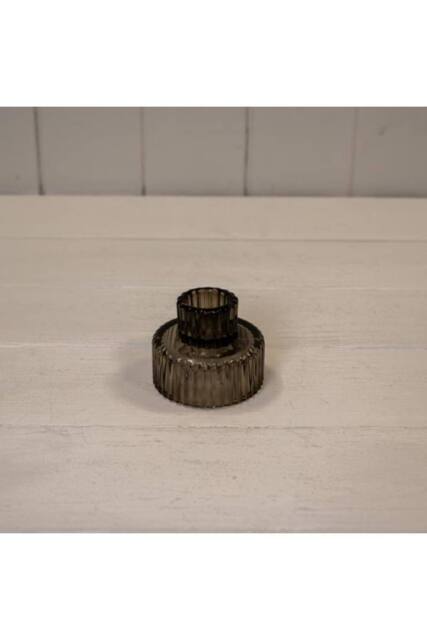 KDMD Warm Grey Glass Candle Holder - image 1