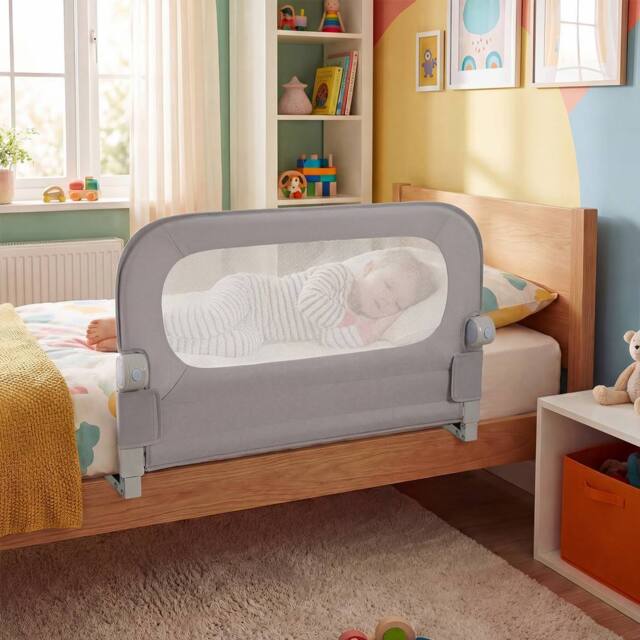 CASART Foldable Toddler Bed Rail 80 cm Long Adjustable Baby Bed Rail Guard in Grey - image 1