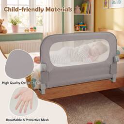 CASART Foldable Toddler Bed Rail 80 cm Long Adjustable Baby Bed Rail Guard in Grey - thumbnail 7