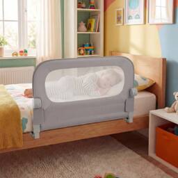 CASART Foldable Toddler Bed Rail 80 cm Long Adjustable Baby Bed Rail Guard in Grey - thumbnail 1