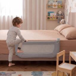 CASART Foldable Toddler Bed Rail 80 cm Long Adjustable Baby Bed Rail Guard in Grey - thumbnail 5