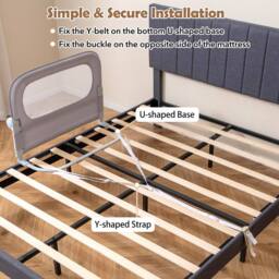 CASART Foldable Toddler Bed Rail 80 cm Long Adjustable Baby Bed Rail Guard in Grey - thumbnail 6