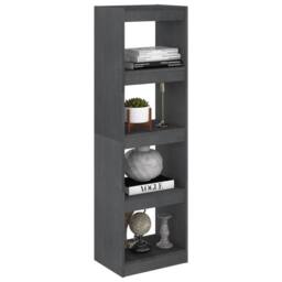 Berkfield Home Book Cabinet Room Divider Grey 40x30x135.5 cm Pinewood - thumbnail 4
