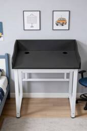 Living and Home Compact Computer Desk with Protective Board for Home Office, 80 x 62cm in Black - Size: 80 x 62 cm