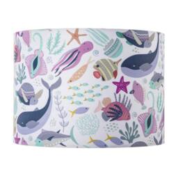 Happy Homewares Underwater Designed Fabric Lampshade with Whales Turtles Tropical Fish - Size: 10 inches - thumbnail 3