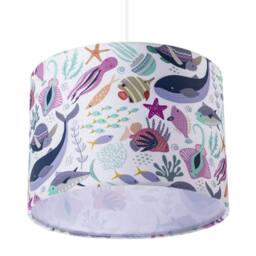 Happy Homewares Underwater Designed Fabric Lampshade with Whales Turtles Tropical Fish - Size: 10 inches - thumbnail 4