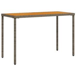 Berkfield Home Garden Table with Acacia Wood Top Grey 115x54x74 cm Poly Rattan - Size: 115 x 54 x 74 cm - thumbnail 1