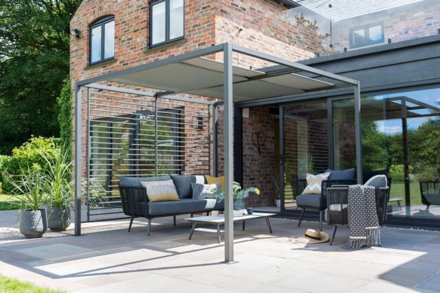 Norfolk Leisure Lifestyle 2.8x2.8m Sliding Roof Gazebo in Grey - image 1