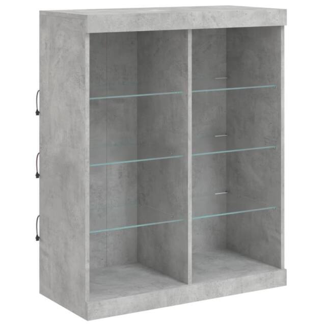 Berkfield Home Sideboard with LED Lights Concrete Grey 81x37x100 cm - Size: 81 x 37 x 100 cm - image 1