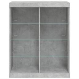 Berkfield Home Sideboard with LED Lights Concrete Grey 81x37x100 cm - Size: 81 x 37 x 100 cm - thumbnail 6