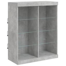 Berkfield Home Sideboard with LED Lights Concrete Grey 81x37x100 cm - Size: 81 x 37 x 100 cm - thumbnail 1