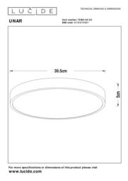 Lucide 'UNAR' Dimmable Stylish Decorative Indoor LED Flush Ceiling Light in Gold - thumbnail 4