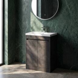 Balterley Chartley 2 Door Vanity Unit, Mid-Edge Basin, 600mm, Slate in Grey - thumbnail 3