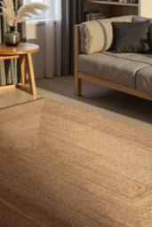 THE RUGS Sharmila Jute Rug Handwoven Reversible Natural Fibre Living Room in Camel - Size: 60 cm x 90 cm - thumbnail 3