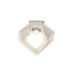 Netlighting Salvio Ceramic Ceiling Square Sculpture 1 x 3W LED Chrome White - thumbnail 1