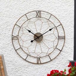 Marco Paul 60cm Roman Numerals Skelton Clock Indoor & Outdoors in Gold - thumbnail 1