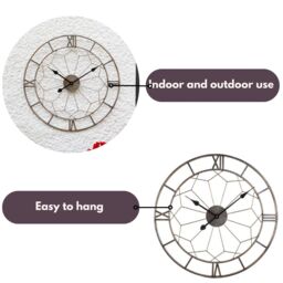 Marco Paul 60cm Roman Numerals Skelton Clock Indoor & Outdoors in Gold - thumbnail 7