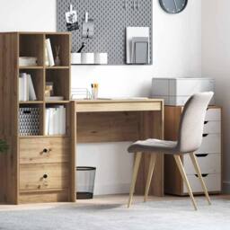 Berkfield Home Modern Writing Desk Artisan oak Engineered wood 80 x 40 x 76 cm in Brown - thumbnail 2