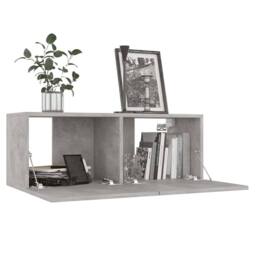 Berkfield Home TV Cabinet Concrete Grey 80x30x30 cm Engineered Wood - Size: 80 x 30 x 30 cm - thumbnail 4