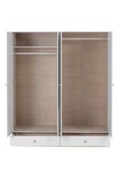 Seconique Denver 4 Door 2 Drawer Mirrored Wardrobe - WHITE GLOSS - thumbnail 4