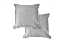 New Edge Blinds Plush Velvet Soft Touch Cushion Cover in Silver - Size: 43 cm x 43 cm - thumbnail 1