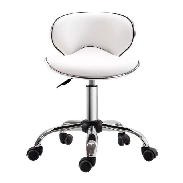 NESTLUNE Office Chair Beauty Salon Rolling Technician Stool Chair in White - Size: 100 cm x 15 cm - image 1