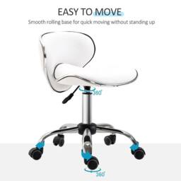 NESTLUNE Office Chair Beauty Salon Rolling Technician Stool Chair in White - Size: 100 cm x 15 cm - thumbnail 5