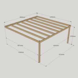 Rutland County Garden Furniture Ltd Wall Mounted Box Pergola - Wood - L420 x W480 x H270 cm - Rustic Brown - thumbnail 3