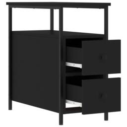 Berkfield Home Durable Bedside Cabinets 2 pcs Black 30x60x60 cm Engineered Wood - Size: 30 x 60 x 60 cm - thumbnail 7