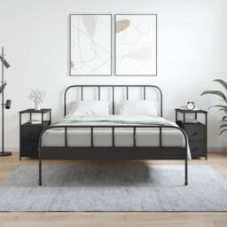 Berkfield Home Durable Bedside Cabinets 2 pcs Black 30x60x60 cm Engineered Wood - Size: 30 x 60 x 60 cm - thumbnail 2