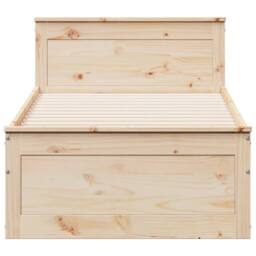 Berkfield Home Bed Frame without Mattress with Headboard 90x200 cm Solid Wood Pine in Light Tan - thumbnail 4