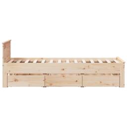 Berkfield Home Bed Frame without Mattress with Headboard 90x200 cm Solid Wood Pine in Light Tan - thumbnail 5
