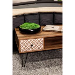 Lemon Pavilion Furniture Casablanca Coffee Table - Wood - L45 x W80 x H43 cm - Brown - Size: 1 Pack - thumbnail 4