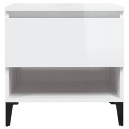 Berkfield Home Side Table High Gloss White 50x46x50 cm Engineered Wood - Size: 50 x 46 x 50 cm - thumbnail 6