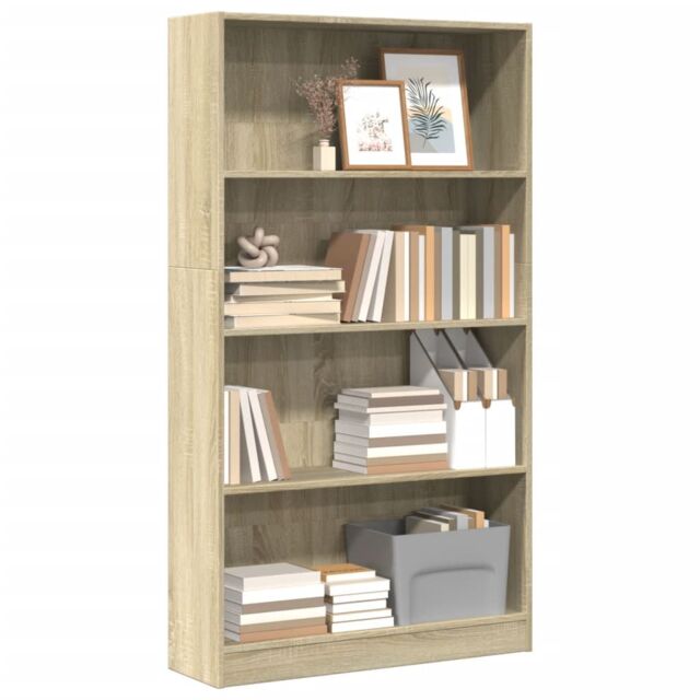 Berkfield Home Bookcase Sonoma Oak 80x24x143 cm Engineered Wood in Brown - Size: 80 x 24 x 143 cm - image 1