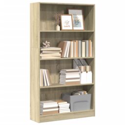 Berkfield Home Bookcase Sonoma Oak 80x24x143 cm Engineered Wood in Brown - Size: 80 x 24 x 143 cm - thumbnail 1