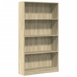 Berkfield Home Bookcase Sonoma Oak 80x24x143 cm Engineered Wood in Brown - Size: 80 x 24 x 143 cm - thumbnail 2