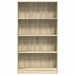 Berkfield Home Bookcase Sonoma Oak 80x24x143 cm Engineered Wood in Brown - Size: 80 x 24 x 143 cm - thumbnail 4