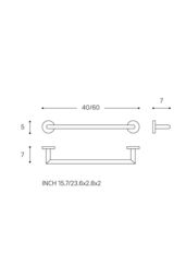 Cosmic Towel Rail, Silver Chrome, 60cm, Hidden fixings, Start Collection in Grey - thumbnail 5