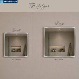 Showerdrape Trafalgar Square Frameless Bevelled Edge Bathroom Mirror 60 x 60cm in Silver - Size: Large - thumbnail 5