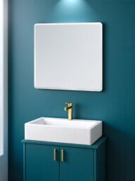 Showerdrape Trafalgar Square Frameless Bevelled Edge Bathroom Mirror 60 x 60cm in Silver - Size: Large