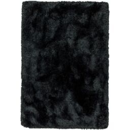 The Rug Shop UK Handmade Plain Shaggy Sparkle Luxurious Anti-Shed Area Rug in Black - Size: 120 cm x 170 cm - thumbnail 1